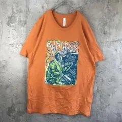 B283古着　Tシャツ　バックプリント　オレンジ　90s Y2K