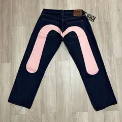 新品　エヴィス EVISU 2000ビッグカモメペイント インディゴデニム　赤耳のサムネイル