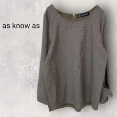 アズノゥアズ 長袖 ブラウス ブラウン 千鳥格子柄 ゆったりめ きれいめ