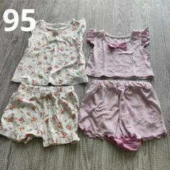 ベビー服 ディズニープリンセス柄上下セット 95