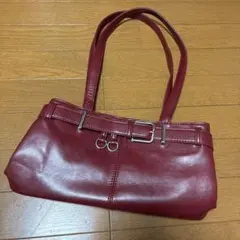 ベルトデザイン ショルダーバッグ ボルドーのサムネイル