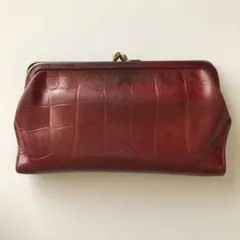長財布　イルビゾンテ　赤　クロコダイル　がま口