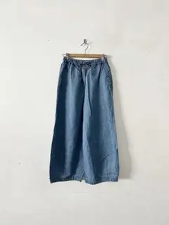 【未使用】yuni コットンリネン ワイドデニムパンツ