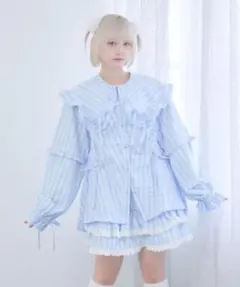HOLIDAY SUPER FINE フリル 長袖カットソー ライトブルー - メルカリ