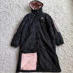 極美品♡アディダス ベンチコート フード着脱2way ビッグロゴ サイドライン