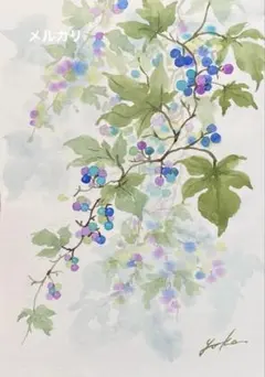 野葡萄1 水彩画　原画のサムネイル