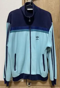 XL⭐️80s adidasトラックジャケット 刺繍トレファイル vintage青