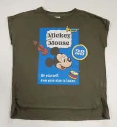 ミッキーマウス Tシャツ オリーブグリーン　110cm