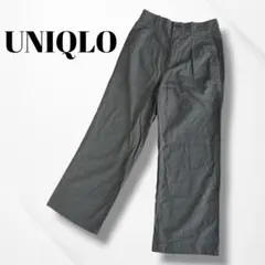 UNIQLO/ユニクロ/リネンブレンドタックワイドパンツ/オリーブ/S