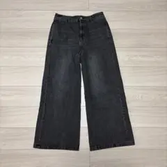 CLEL ワイドデニム　フレアデニムブラックデニム 古着