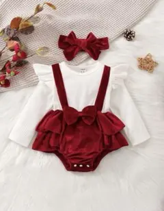 ロンパース 3～6ヶ月 美品 リボン付き