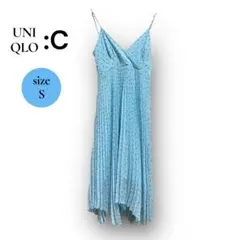 【美品】UNIQLO : C プリーツキャミソールワンピース（ドット）Sサイズ