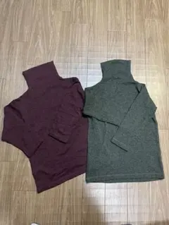 【中古美品】タートルネック トップス 色違い　2点セット