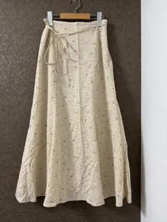 nano universe プリントソフト マーメイドスカート M ベージュ