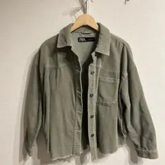 ZARA コーデュロイジャケット オリーブグリーン