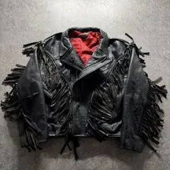 【激レア】セミダブルライダース　M ウエスタン　フリンジ　ギミック　本革　UK製