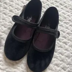 Cienta 黒 ベロア　バレエシューズ 29