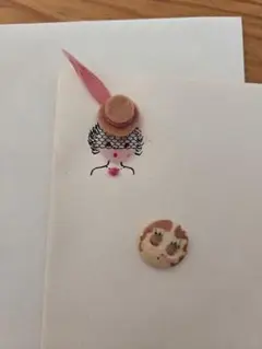 アンティークBettyボタン　レア希少　&　 Bettyイラスト付きレター
