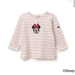 新品　プティマイン ディズニーアップリケボーダー長袖T130