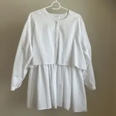 アメリカンホリック　サッカーティアードロングブラウス　オフホワイト　Mサイズ