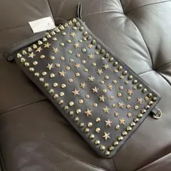 スタッズ 星 ブラック クラッチバッグ メンズ OK
