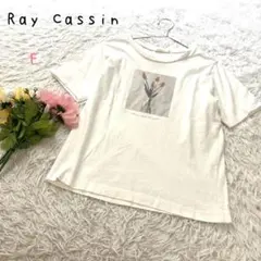 ⭐︎レイカズン【F】半袖Tシャツ チューリップ転写プリントトップス 綿100%のサムネイル