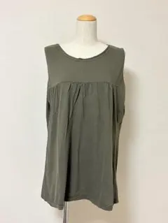 デュプレシス レディース ノースリーブ カットソー カーキ トップス ゆったりのサムネイル