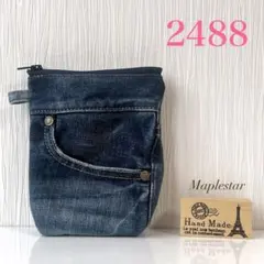 お値下げ❣️【2488】デニムリメイク マチつきポケットポーチ