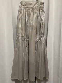 NICE CLAUP ロング　ドロストスカート　シルバー （ナイスクラップ）