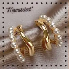 高見え パールフープピアス ゴールド 上品 韓国 大人可愛い 小ぶり 結婚式