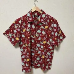 HEAD GOONIE オープンカラー レーヨンシャツ アロハ 赤 XL 漢字柄 HEAD GOONIE オープンカラー レーヨンシャツ アロハ 赤 XL 漢字柄
