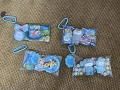 推し活 ガチャ詰めポーチ ガチャ ポーチ カラビナ 水色 4個セット