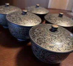 陶器製 湯飲み 6個セット 花柄