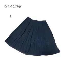美品 グラシア⭐︎膝丈スカート【L】 プリーツスカート ブラック