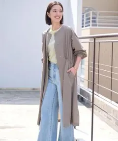 green label relaxing ドロスト　ギャザーコート　38