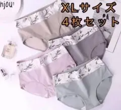 花柄XLサイズレディースショーツ高通気性と伸縮性4枚セット