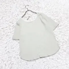 【ジャストコレクション】 バックリボンリブカットソー (F)ミントグリーン 春夏のサムネイル