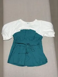 AZUL by MOUSSY 半袖トップス S ホワイト/グリーン