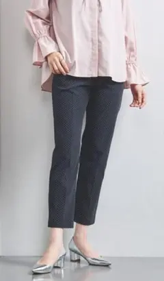 UNITED ARROWS★美品スモールドット ジャカードスリムパンツ アローズ