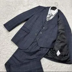 B1701　zz.luxi　スーツ　170　スリーピース　ブロックチェック