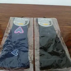 4-1　専用 ジャヴィ 綿混着圧ハイソックス M 23〜25 2色 2足セット