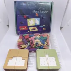 木製 知育パズル Make it quick 128PCS 図形パズル 3歳以上