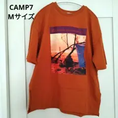 CAMP7 Tシャツ オレンジ プリント　Mサイズのサムネイル