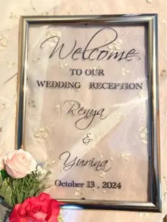 【フレーム付き】A4クリアウェルカムボード　ウェルカムスペース　結婚式