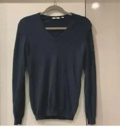 ユニクロ　カシミヤ100 ニット　ネイビーブルー