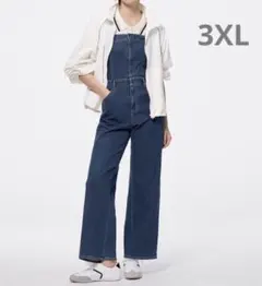 GU ラス1 新品未使用 ベアトップサロペットパンツ 3XLサイズ ブルー