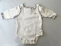 アイボリー リブ編みロンパース 70cm ナルミヤ・インターナショナル