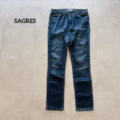 SAGRES しまむら　ストレートデニムパンツ　ジーパン　インディゴブルー　美品