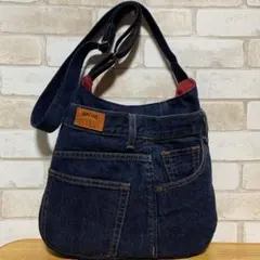 デニムショルダーバッグ リメイク (長さ調節可能)