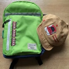 klädkåp 緑色 トレイン刺繍 リュック& マフぼう